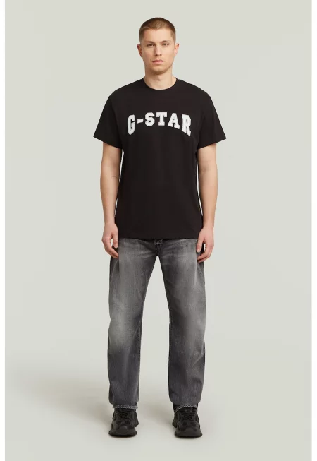 Прави дънки със захабен ефект - Tъмносив