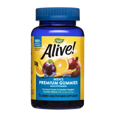 Премиум мултивитамини за мъже Алайв - Alive! Men's Premium Gummies Multivitamin, 75 желирани таблетки