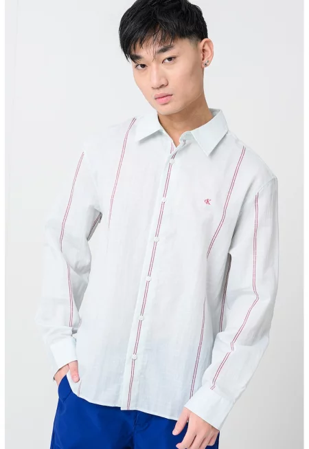 Раирана риза - Тъмночервен/Бледозелен