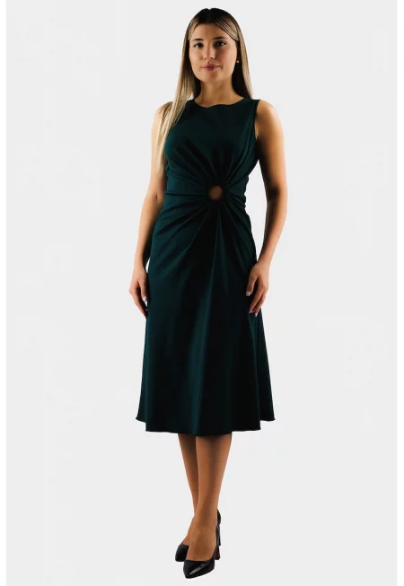 Рокля без ръкави с О-образна халка