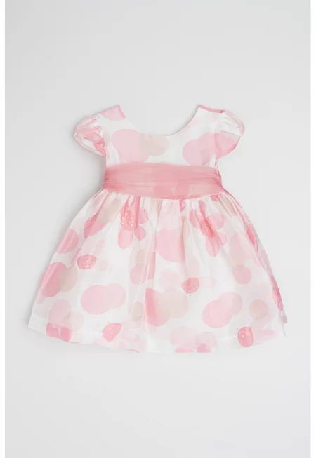 Рокля с лен Baby-Doll с флорален десен