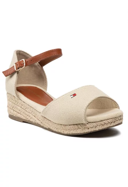 Сандали за момичета -  текстил - бежов/кафяв -