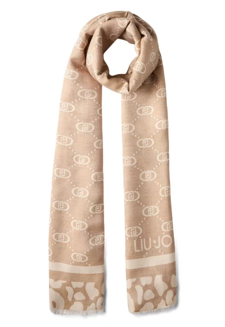 Шал от лурекс с монограм - Бежов
