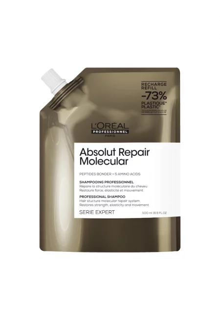 Шампоан за увредена коса  Serie Expert Absolut Repair Molecular - формулиран с пептидни връзки и 5 аминокиселини - възстановява макромолекулната ...