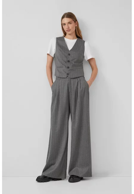 Широк панталон на райе - Tъмносив