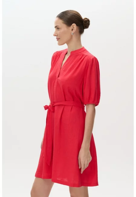 Шпиц рокля с къси ръкави - Корал