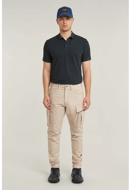 Скосен панталон със средновисока талия - Бежов