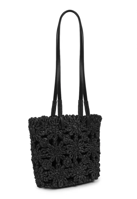 Сламена чанта - Черен