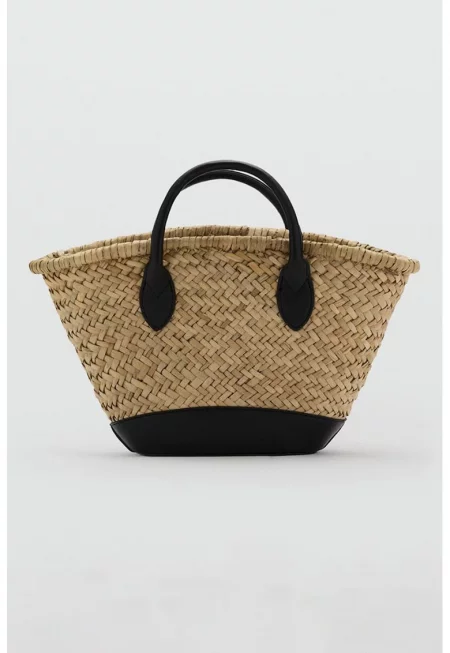 Сламена чанта с отделяща се презрамка