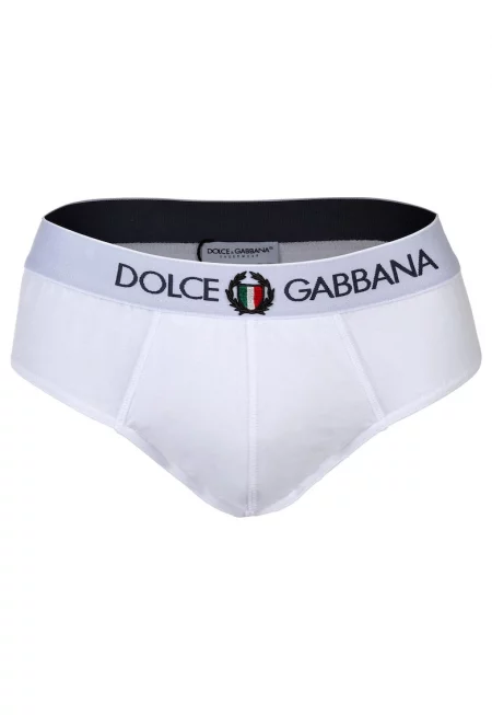 Слипове с лого на талията - Бял