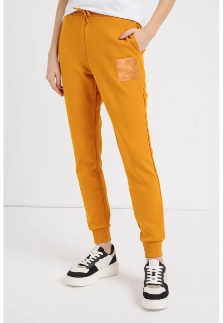 Спортен панталон с принт - Оранжев