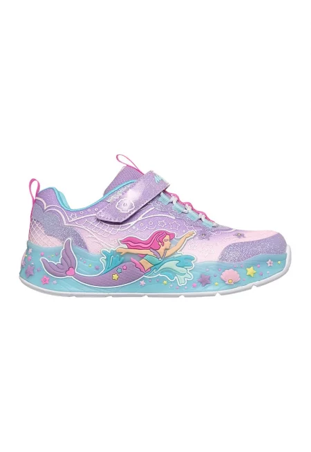 Спортни обувки Mermaid Dreams S-Lights с бутон On-Off - Яркорозово/Лилав