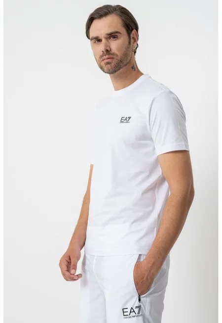 Тениска Girocollo с изчистен десен - Черен/Бял