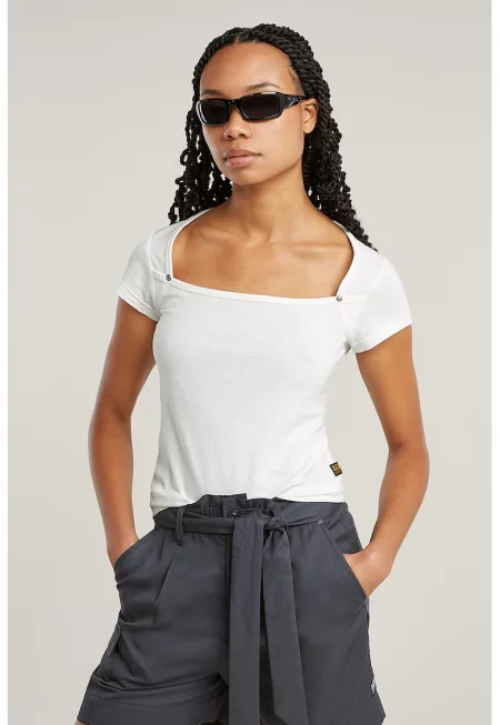 Тениска от органичен памук с квадратно деколте