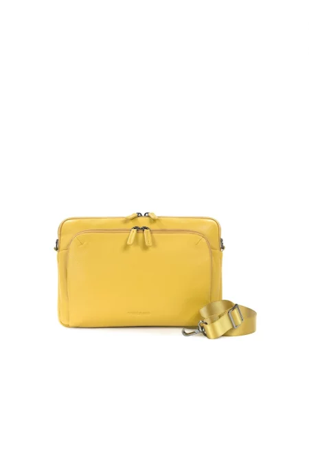 Унисекс кожена чанта за лаптоп - - Жълт