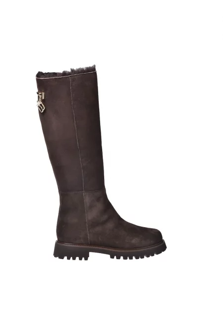 Велурени равни ботуши до коляното