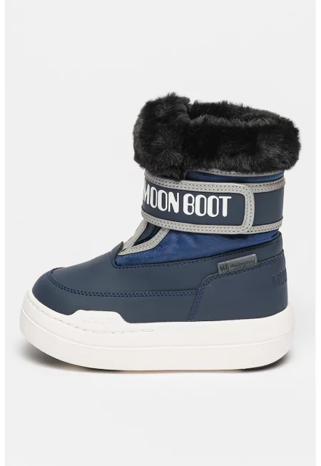 Водоустойчиви зимни ботуши с велкро - Тъмносин