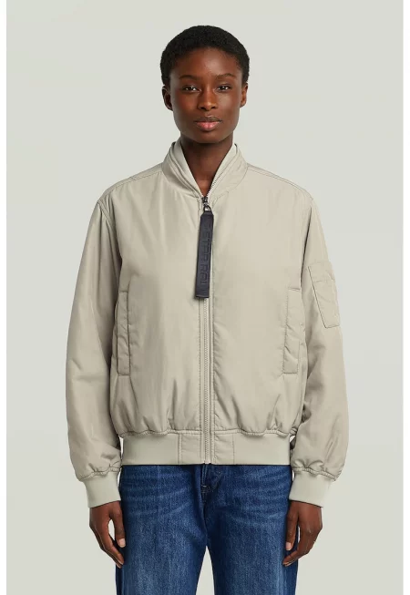 Яке бомбър с джобове встрани - Бежов