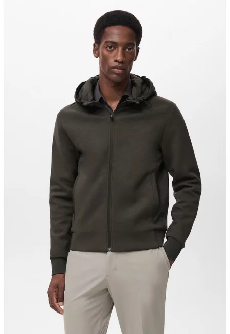 Яке с качулка и цип - Антрацитно сиво