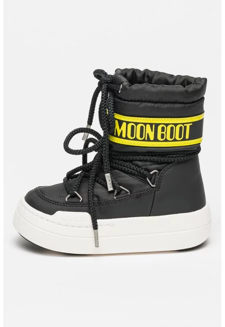 Зимни ботуши Park с лого - Черен/Лайм зелено