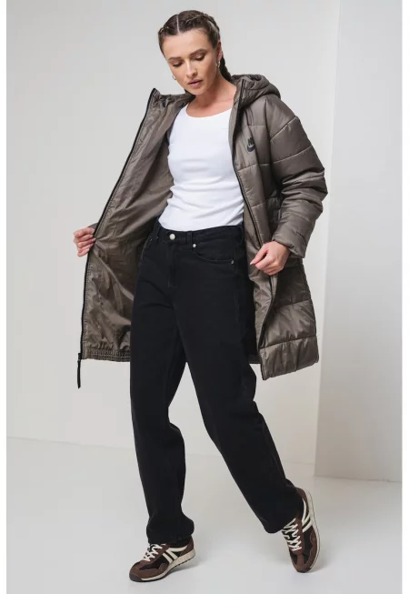 Зимно миди яке Sportswear с качулка