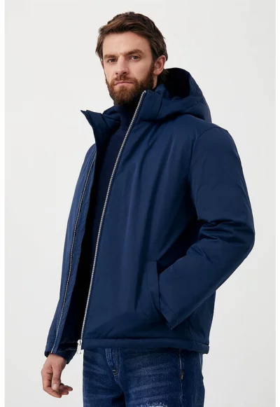 Зимно яке с качулка и висока яка