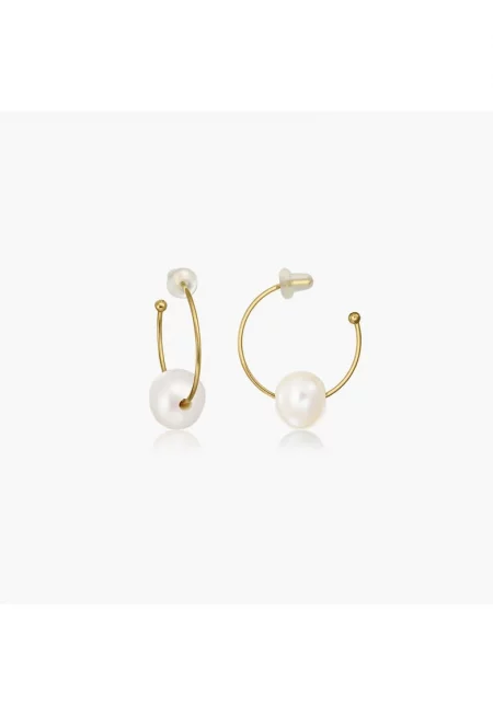 Златни обеци Boucle - Естествени перли