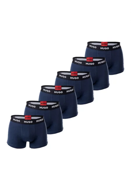 Боксерки с лого на талията - 6 чифта - Син