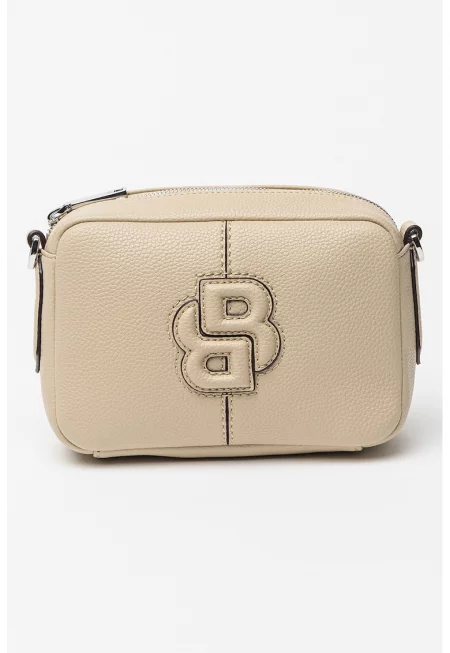 Чанта през рамо Anett от релефна еко кожа - Сиво-бежов