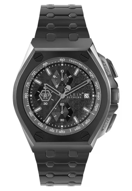 Часовник с хронограф от неръждаема стомана - черен