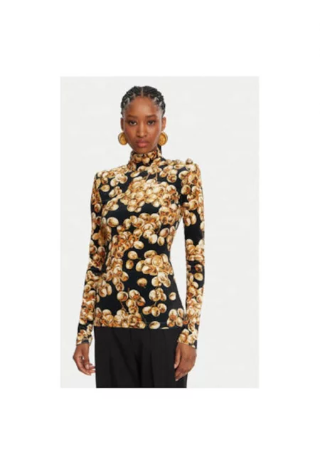 Дамска блуза -  305313447 - Полиестер - Еластан - Черна