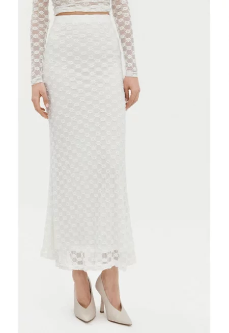 Дамска пола - Бардо - 304921469 - Полиамид/Памук/Еластан - Бяла - Бял