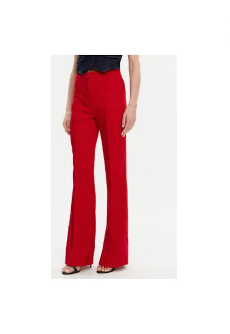 Дамски панталон  251-PECO.F - Полиестер/Вискоза - Червен - Червен