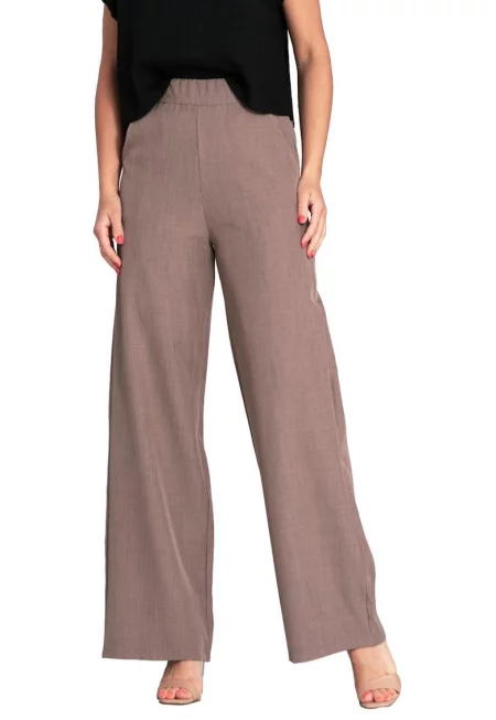 Дамски панталон -  текстил - кафяв - SM