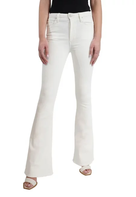 Дънки с висока талия и разкроен крачол HD2 - Бял