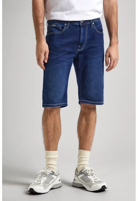 Дънкови бермуди с 5 джоба - Тъмносин