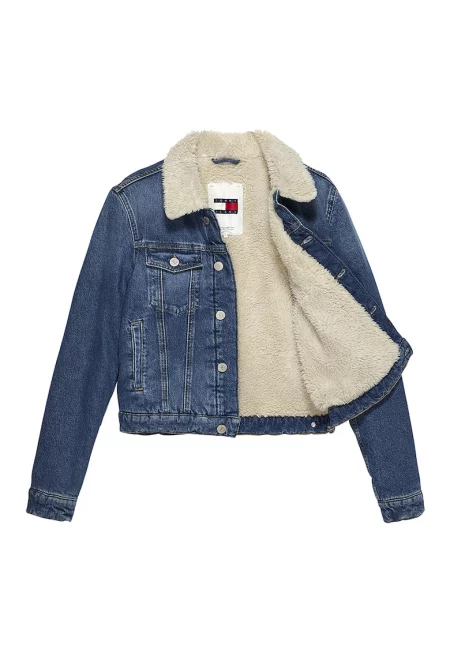 Дънково яке с подплата от еко кожа