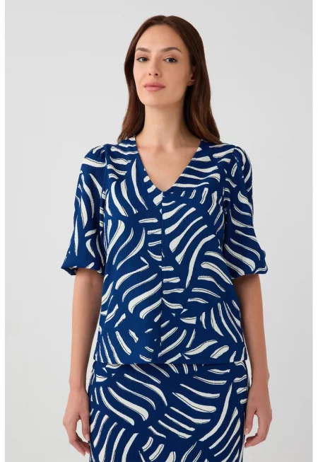 Десенирана риза с 3/4 ръкави