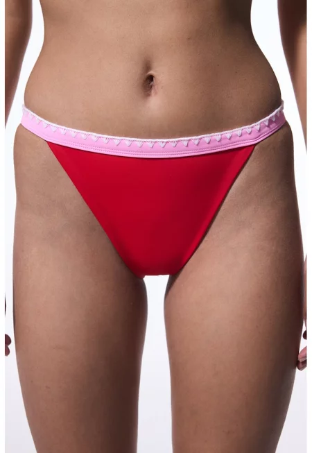 Едноцветен долен бански - Червен/Розово