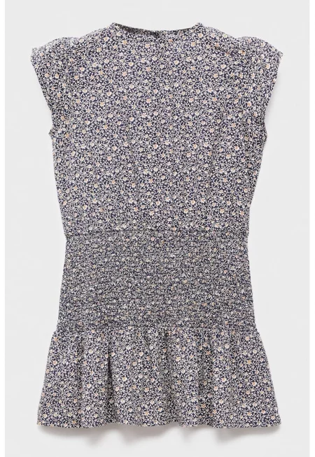 Флорална рокля с набран подгъв