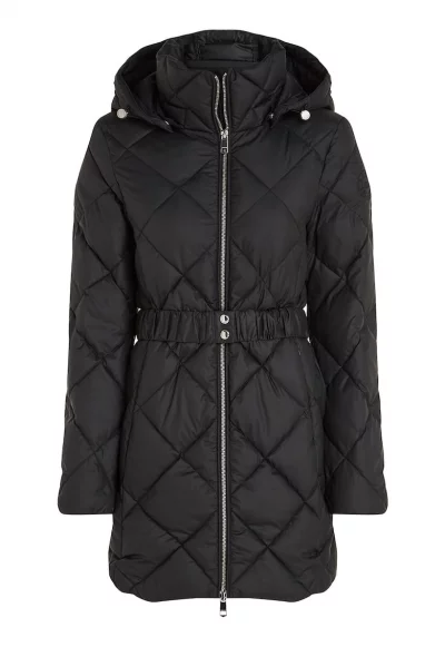 Капитонирано зимно яке с качулка и вета