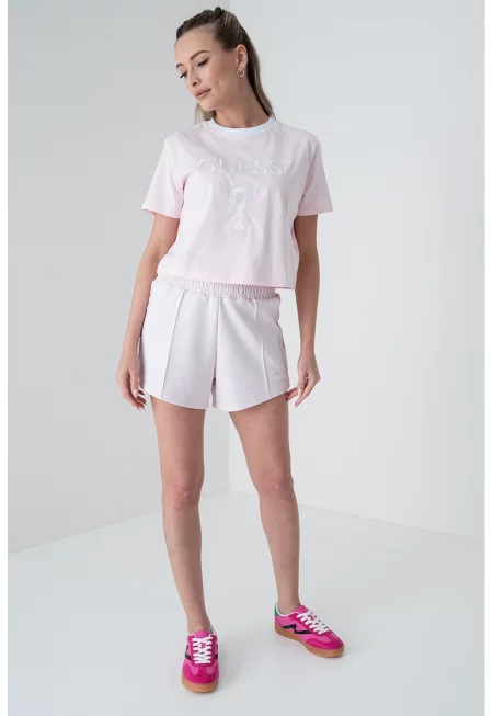 Къса фитнес тениска с лого