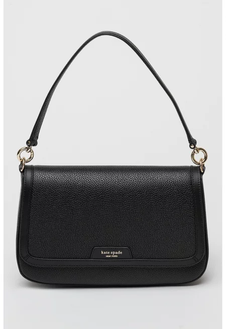 Кожена чанта през рамо Hudson с отделяща се презрамка - Черен