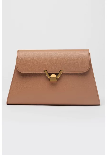 Кожена чанта през рамо - Камел