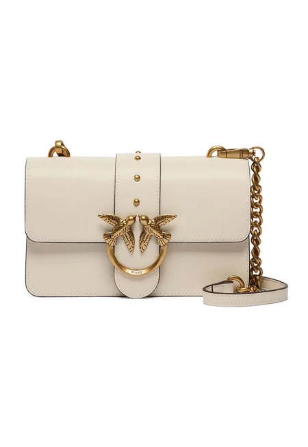 Кожена чанта през рамо с верижка