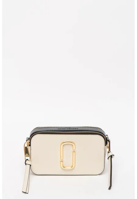 Кожена чанта през рамо Snapshot - Черен/Крем