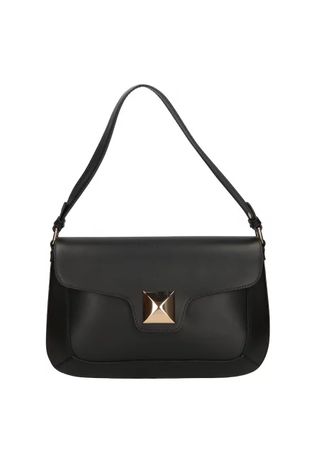 Кожена чанта за рамо - Черен