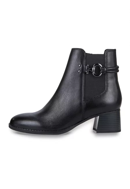 Кожени боти с текстил - Черен