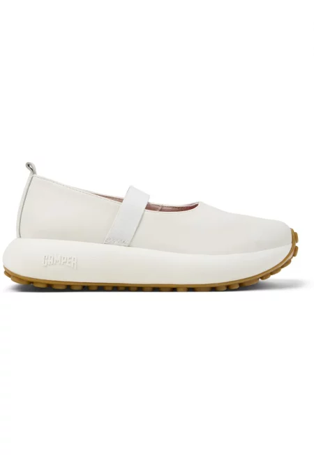 Кожени пантофки Pelotas Athens с платформа - Мръснобял