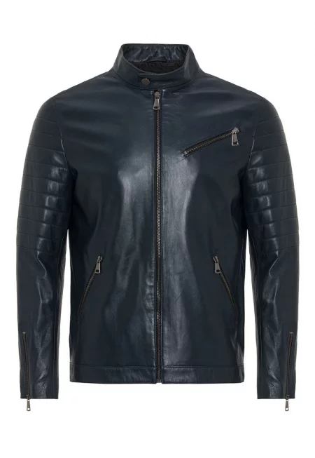 Кожено яке с джобове с цип